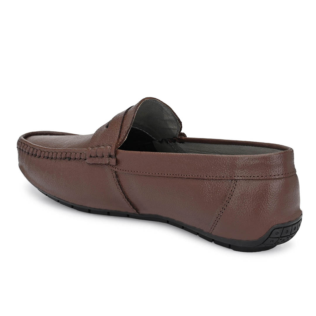 Movin Air Go Modish Men's Lightweight Smart Premium Leather Loafers Shoe  Brown Color