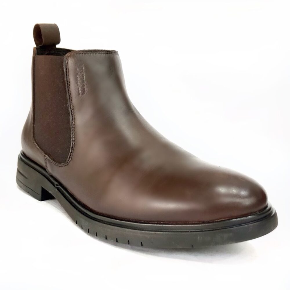 brown chelsea crust leather boot