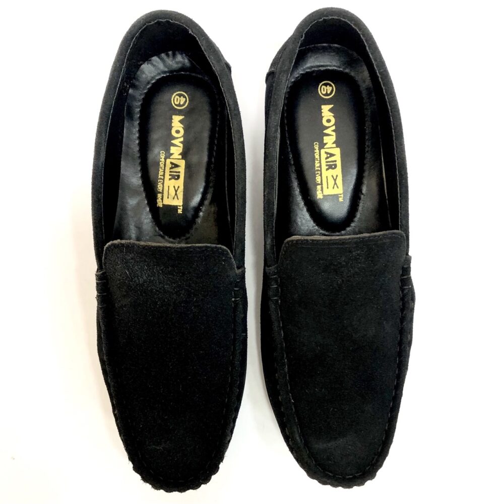 black suede loafer shoes