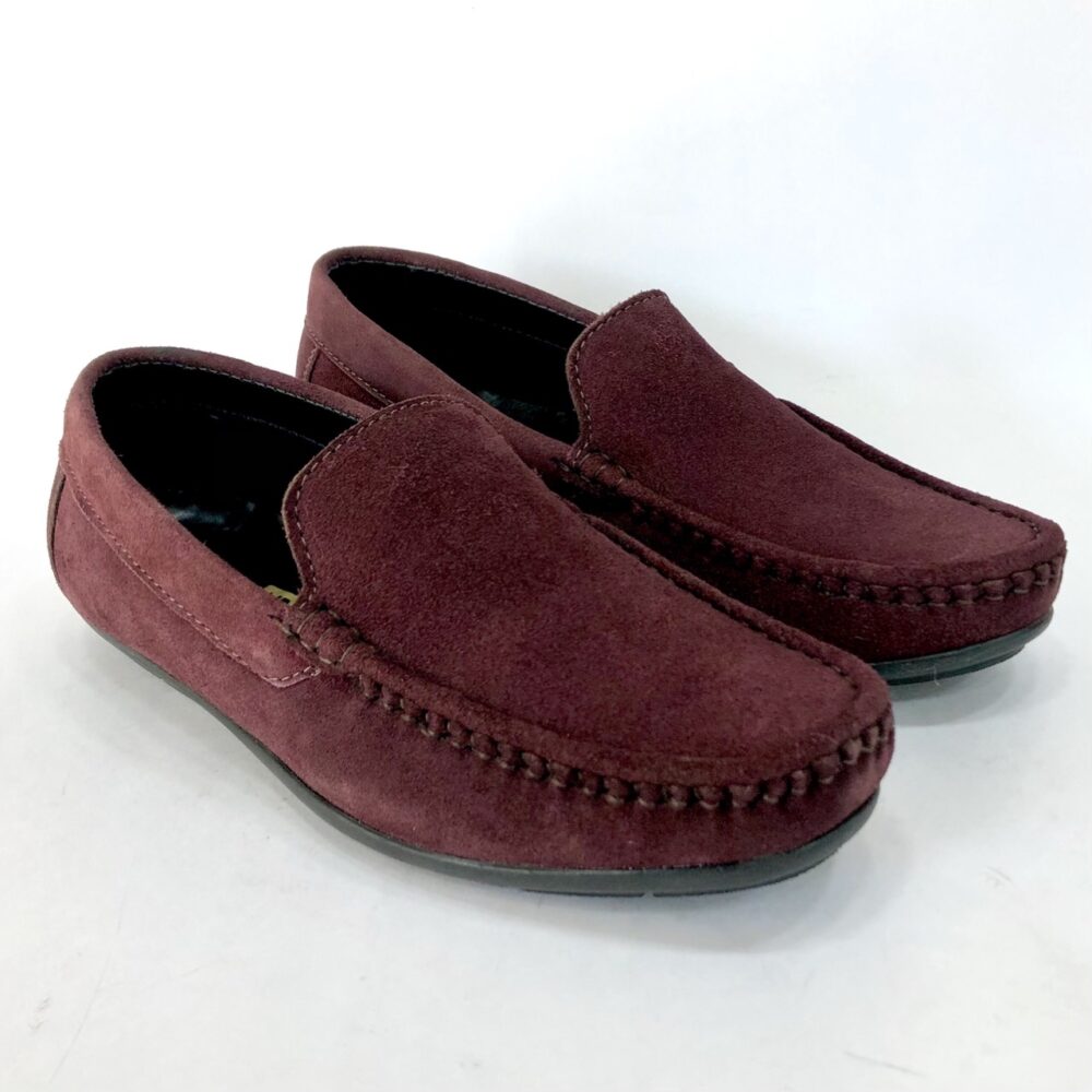 maroon suede loafer