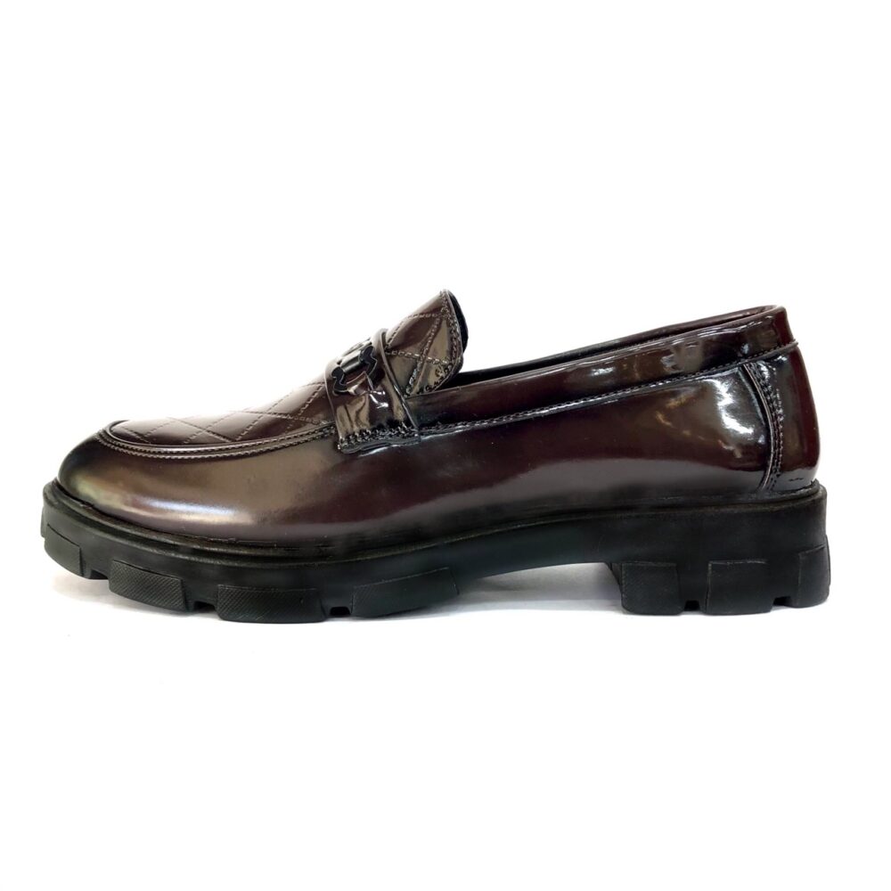 shiny brown loafer
