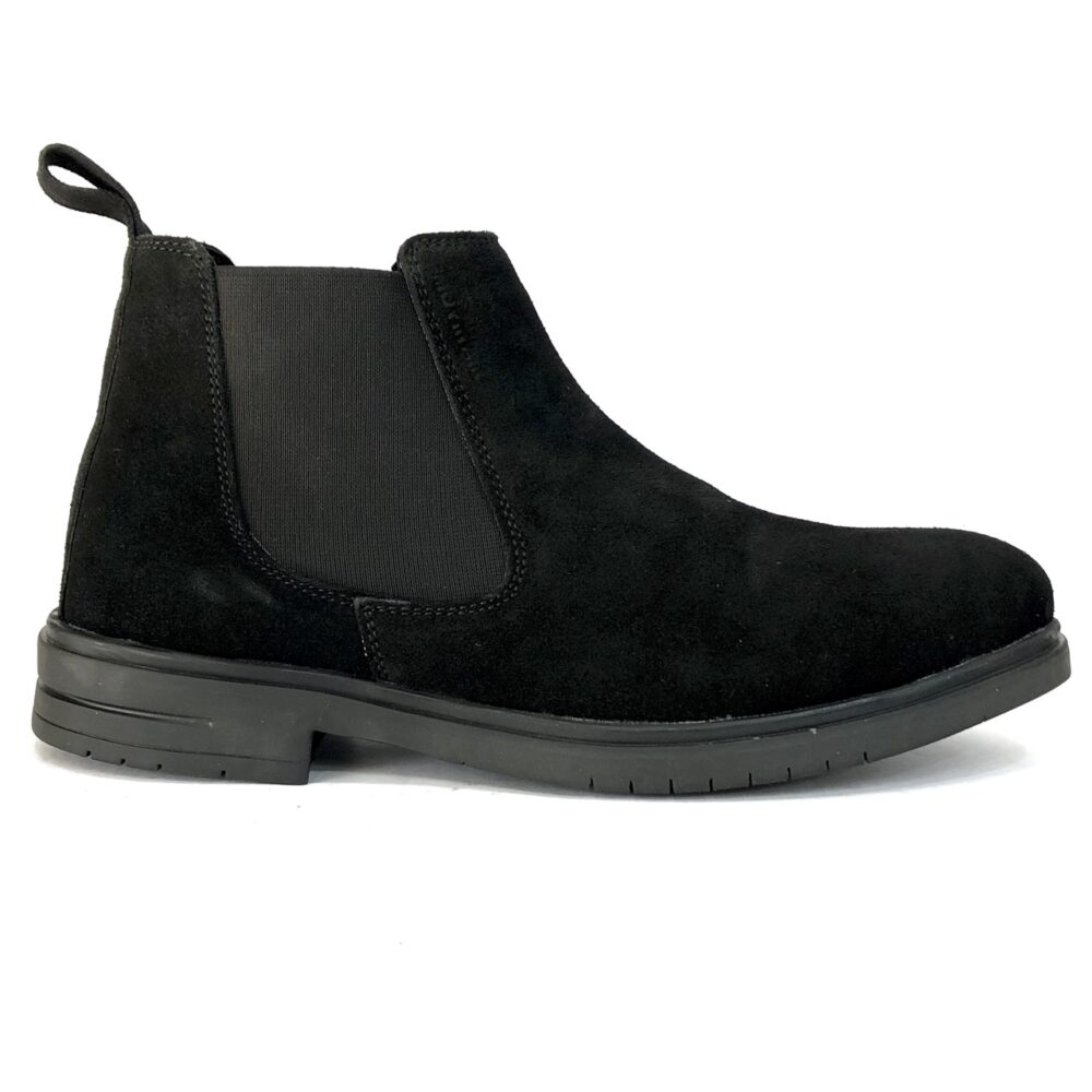 black Chelsea boot suede leather