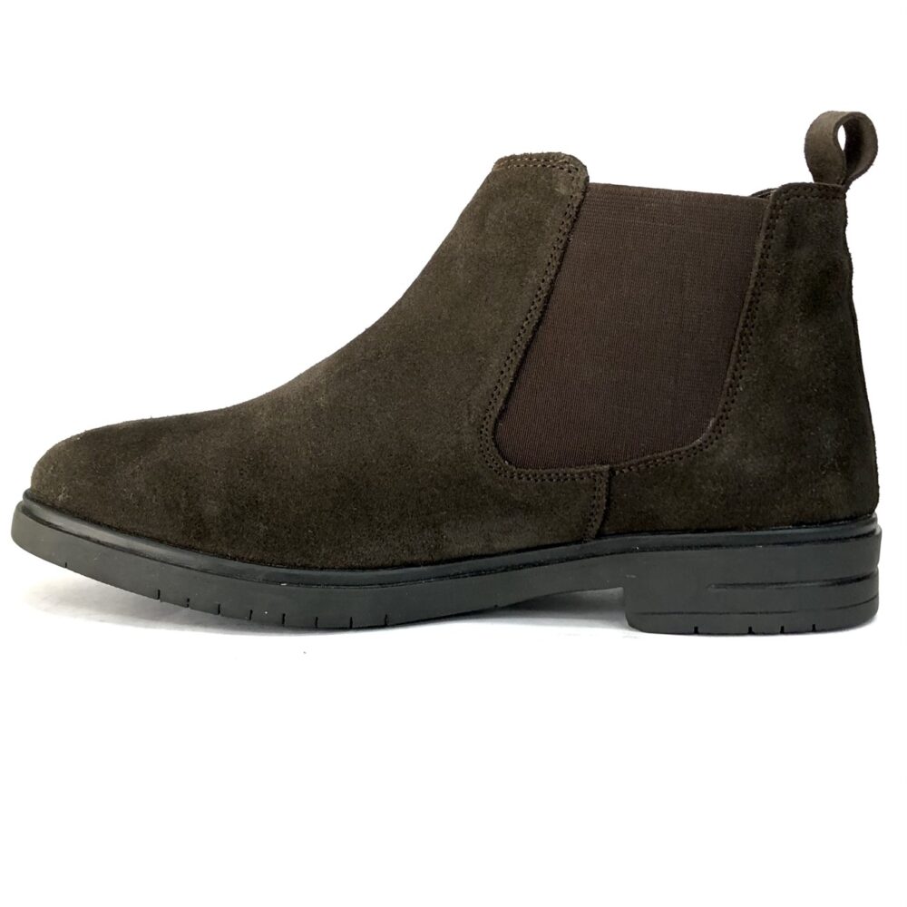 brown chelsea suede leather boot