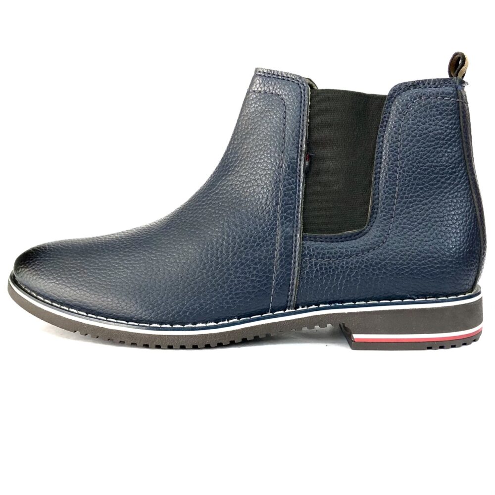 blue chelsea leather boot