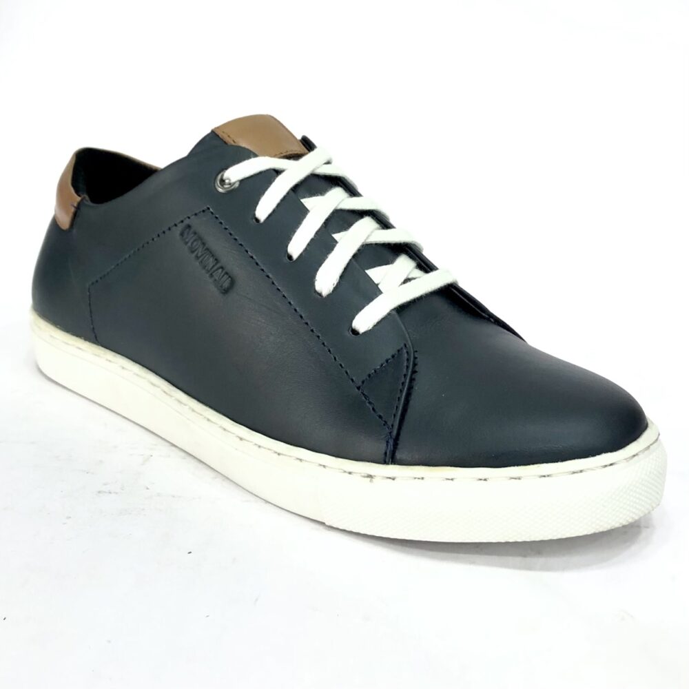 blue leather sneaker