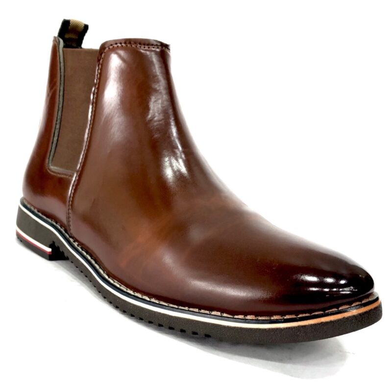 brown chelsea chain boot