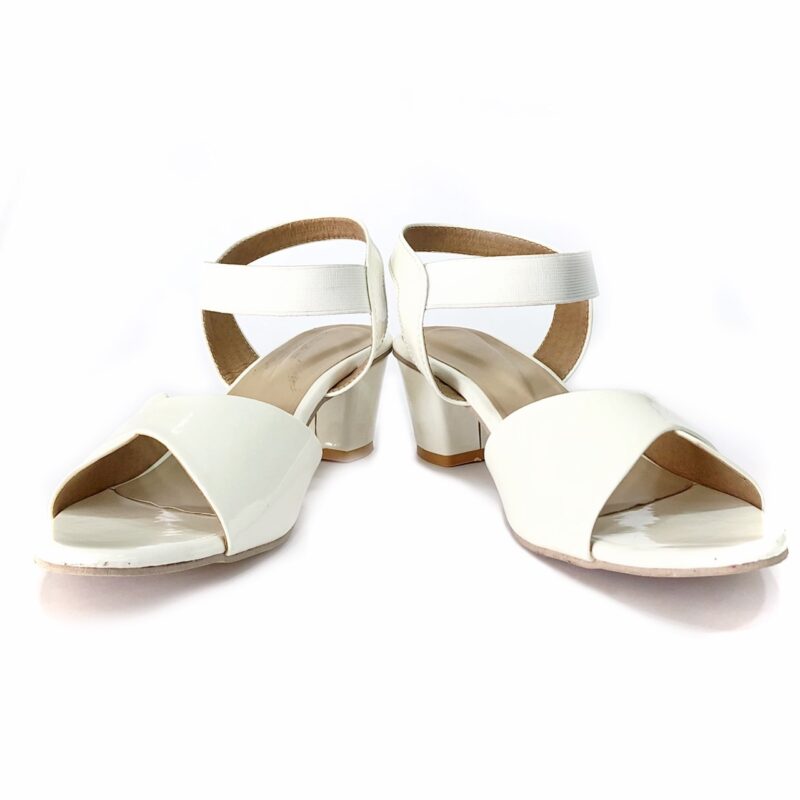 white heel womens sandal