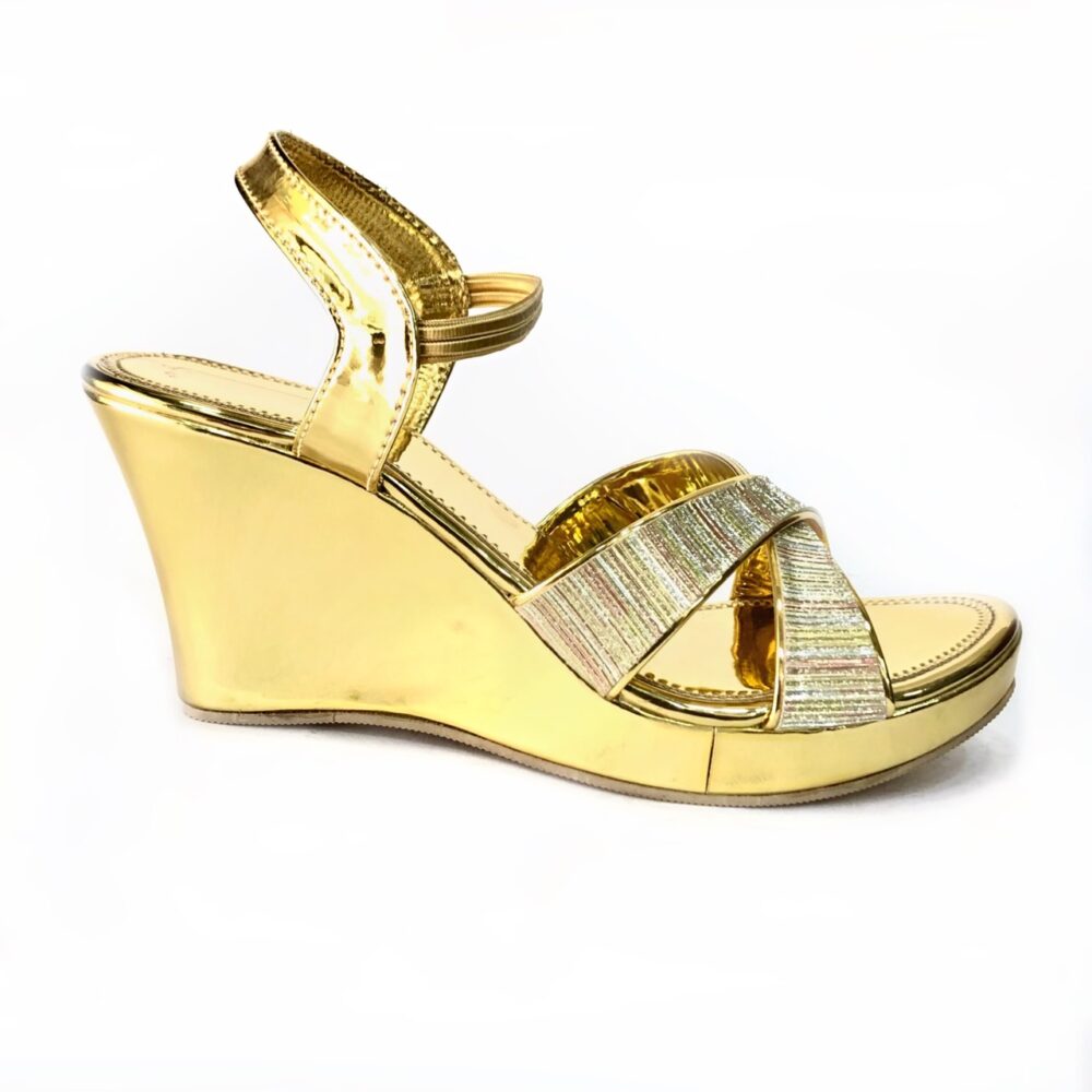golden wedges sandal