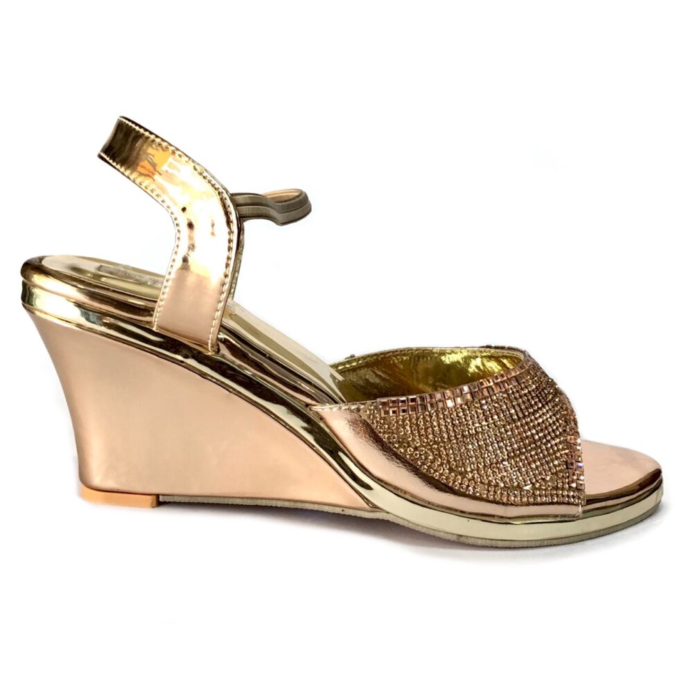 pink party wear woomen wedge sandal