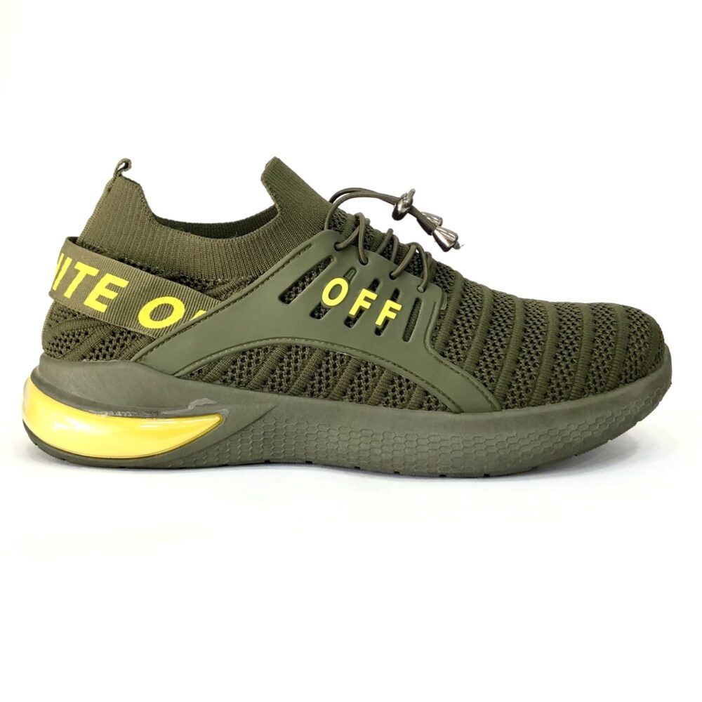 green sport shoes