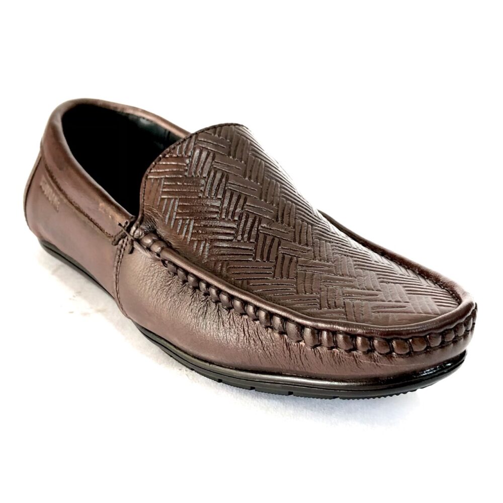 brown leather loafer