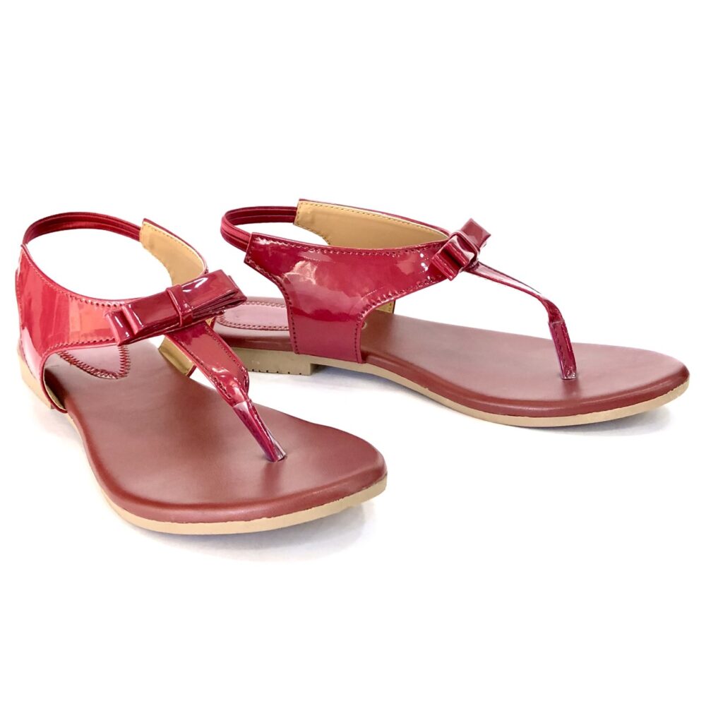 red flat fancy sandals