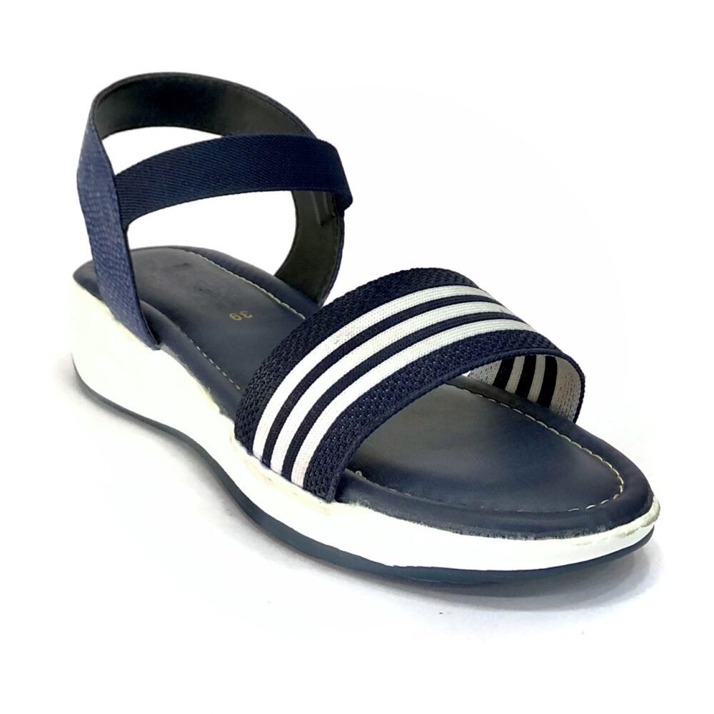 blue flat ankle strap womens sandal