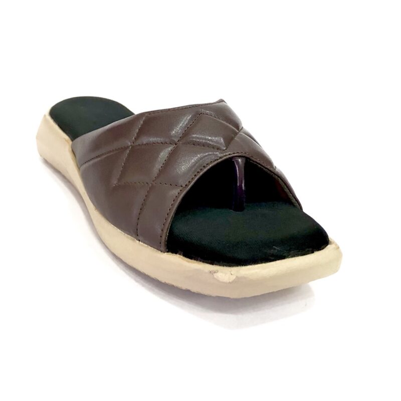brown flat womens slippers
