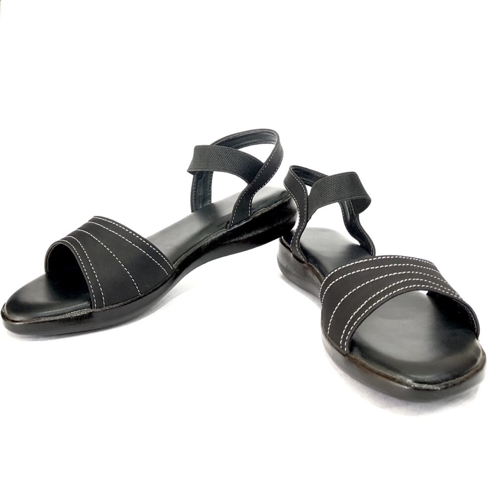 black flat womens sandal