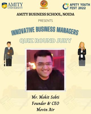 Learn, Grow & Inspire! That’s what Movin Air believes in. Meet Mr. Mohit Sobti at Amity Fest 2022 and grab his industry experiences there. #Amity #MovinAir @invictus_thequizcommittee